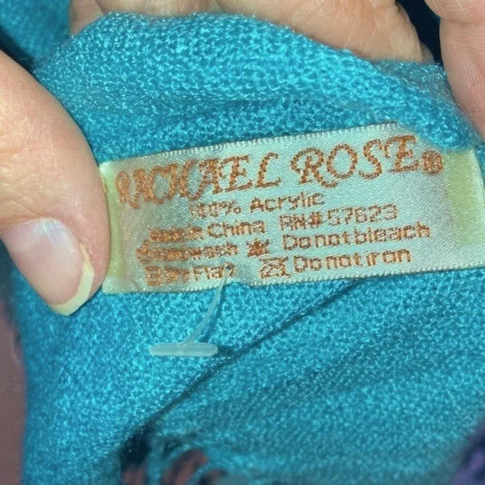 Rachael‎ Rose Blue Gradient Shawl Wrap 68x28 Inch Acrylic